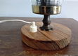 Retro vintage tafellamp - houten voet - mid-century - 5 - Thumbnail