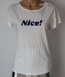 Shirt met tekst Nice! - maat M