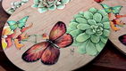 4 kurken onderzetters natuur - By Jet Ter Steege - vlinders, succulent - 1 - Thumbnail