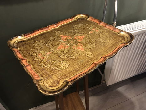 Groot Venetiaans / Florentijns Dienblad in Oud Roze/Goud. - 6