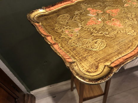 Groot Venetiaans / Florentijns Dienblad in Oud Roze/Goud. - 7