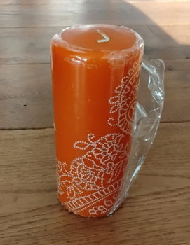 stompkaars Bolsius met henna-achtige decoratie - nieuw - 1