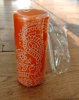 stompkaars Bolsius met henna-achtige decoratie - nieuw - 2