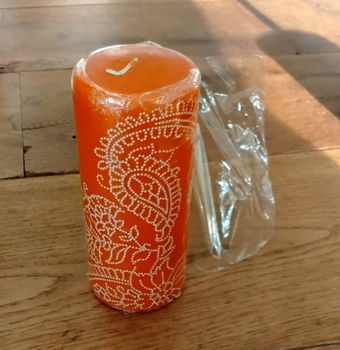 stompkaars Bolsius met henna-achtige decoratie - nieuw - 3