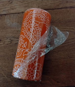stompkaars Bolsius met henna-achtige decoratie - nieuw - 4