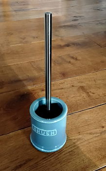 Toiletborstel - keramieken toiletborstelhouder - grijs - nieuw - 0