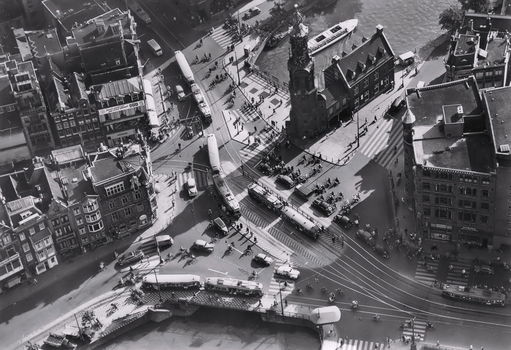 Amsterdam - Muntplein - ca. 1955 - luchtfoto - 0