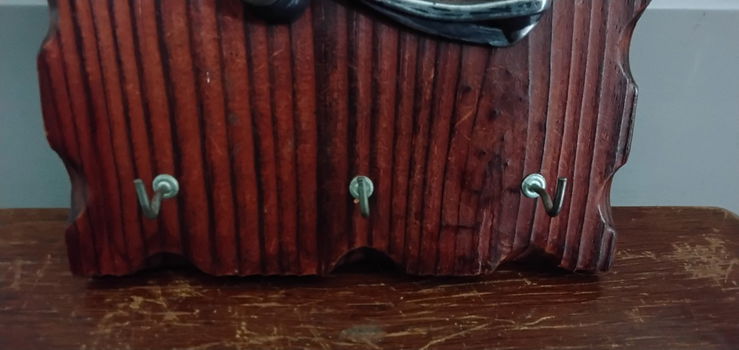 Vintage houten sleutelbord - sleutelrek - paarden - paard - 3
