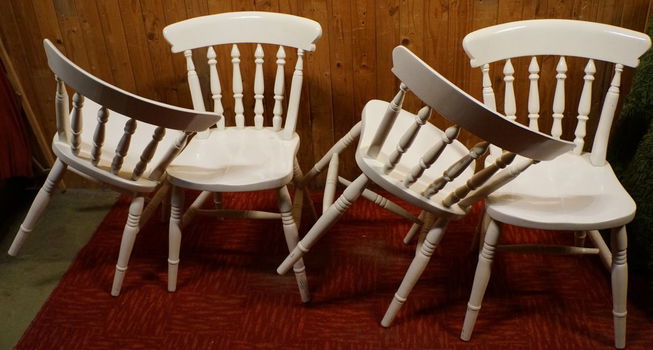 4 Windsor Kamerstoelen Eethoek Stoelen Keukenstoelen Eetkamerstoelen - 3