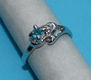 Zilveren ring met lichtblauwe Swarovski - model AM - maat 16 - 0 - Thumbnail