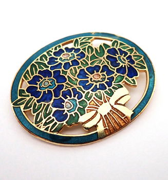 Mooie cloisonnee broche - 0