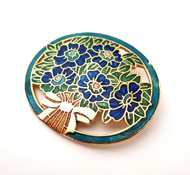 Mooie cloisonnee broche - 1