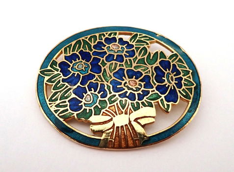 Mooie cloisonnee broche - 2
