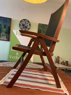 2X Houten relax tuinstoel