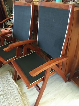 2X Houten relax tuinstoel - 1