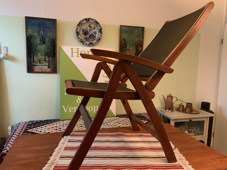 2X Houten relax tuinstoel - 2