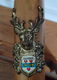 Oude houten wandelstok met metalen stokplaatjes - Duitsland - 2 - Thumbnail