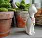Porseleinen beeldje - poesje - katje - poes - kat - bloemen - 2 - Thumbnail