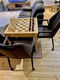 Als nieuwe Schaak Tafel met grote Schaak stukken compleet + 2 leren stoelen erbij op wieltjes - 3 - Thumbnail