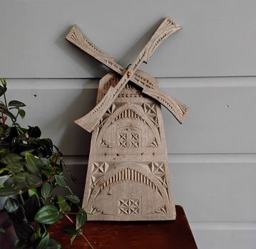 Houten molen met ophanghaakje - 0