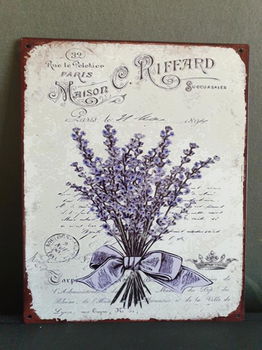 decoratie bord lavendel , metaal - 0