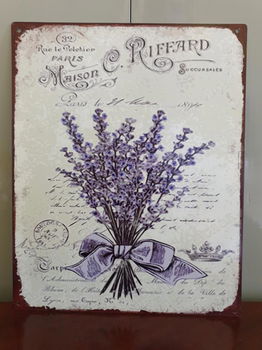 decoratie bord lavendel , metaal - 1