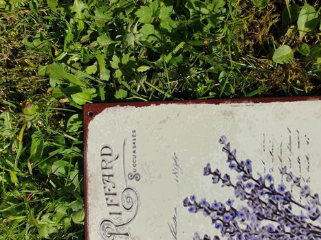 decoratie bord lavendel , metaal - 3
