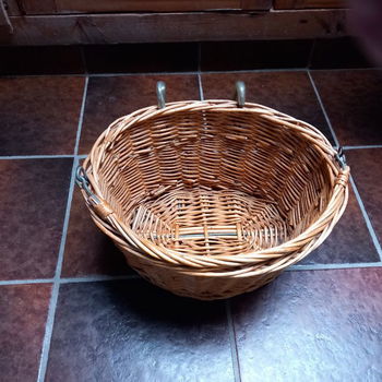Rieten Kinderfietsmandje om aan de fiets te hangen, - 1
