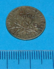 Frankrijk - 50 centimes 1907 - zilver