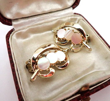 Vintage clips met parelmoer - 0