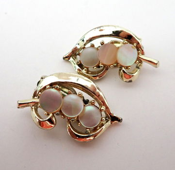 Vintage clips met parelmoer - 2