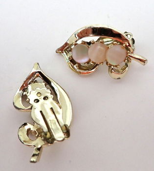 Vintage clips met parelmoer - 3