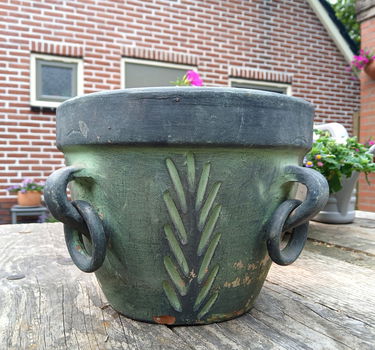 Grote aparte bloempot in geleefde staat - 6