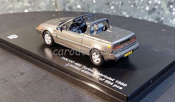 Volvo 480 Turbo cabriolet 1990 grijs 1:43 Triple9 TR040 - 1
