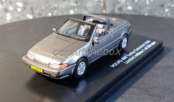 Volvo 480 Turbo cabriolet 1990 grijs 1:43 Triple9 TR040 - 2