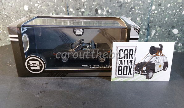 Volvo 480 Turbo cabriolet 1990 grijs 1:43 Triple9 TR040 - 4