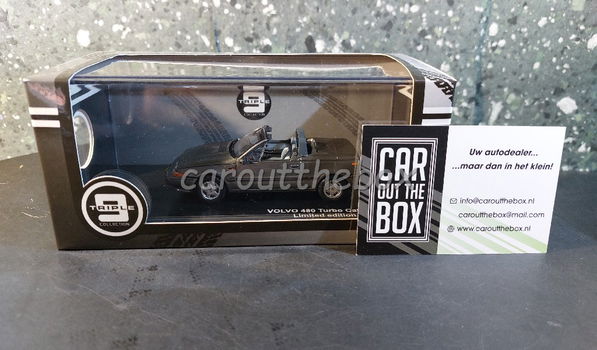 Volvo 480 Turbo cabriolet 1990 grijs 1:43 Triple9 TR040 - 5