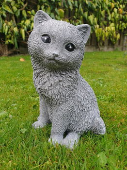 beeld van een kat / poes , beton - 3