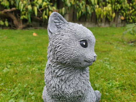 beeld van een kat / poes , beton - 6