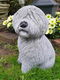 beton tuinbeeld van een hond, schapendoes - 3 - Thumbnail