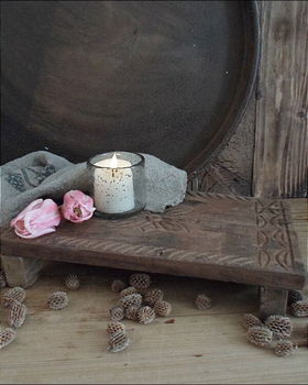 12435 BT Wabi sabi bajot tafeltje carved - 0