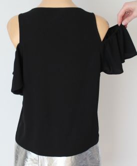 Top zwart cold shoulder - maat 40 - 1
