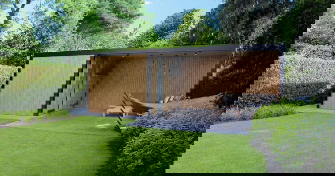 Strak tuinhuis MALUWI -Aluminium in diverse standaard maten - 1