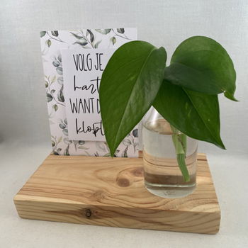 decoratie set houten standaard & quote kaart & vaasje adv 6 - 2