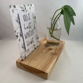 decoratie set houten standaard & quote kaart & vaasje adv 6 - 4