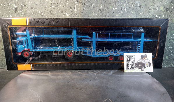 MAN auto transporter blauw 1:43 Ixo V1042 - 4