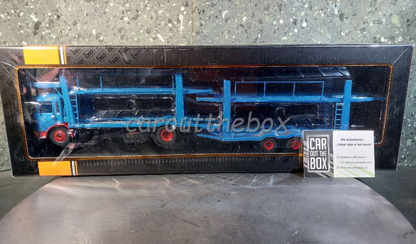 MAN auto transporter blauw 1:43 Ixo V1042 - 5