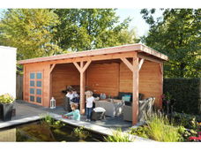 Douglas Topvision Roek, 298 x 298 en luifel 400 cm, onbehandeld.