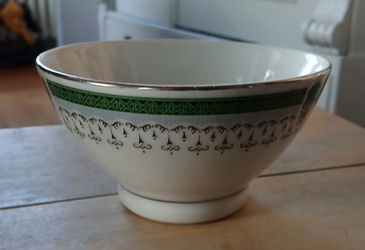 Chinees kommetje - groene en zilverkleurige accenten - 0