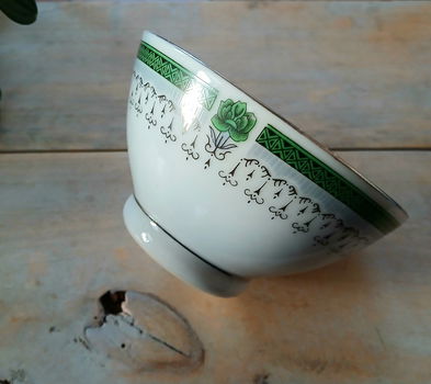 Chinees kommetje - groene en zilverkleurige accenten - 2